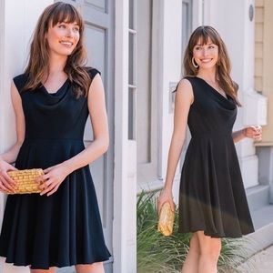 Gal Meets Glam Maya Cowlneck Fit & Flare Dress